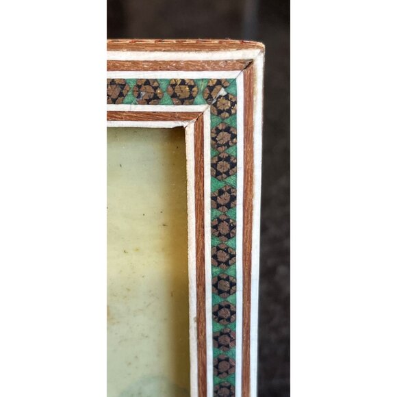 Vtg Handmade Painting Of A Female Micro Mosaic Indo Persian Moorish Art Inlay - Picture 5 of 10